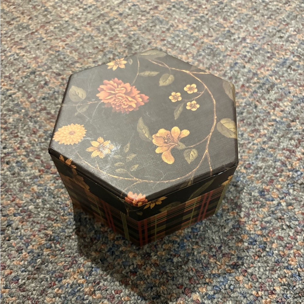 Floral Hexagonal Jewelry Organizer Box
